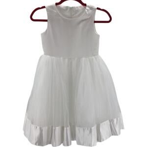 FLOWER GIRL'S PARTY DRESS 8-9 Y white occasion pageant first communion NEW B147